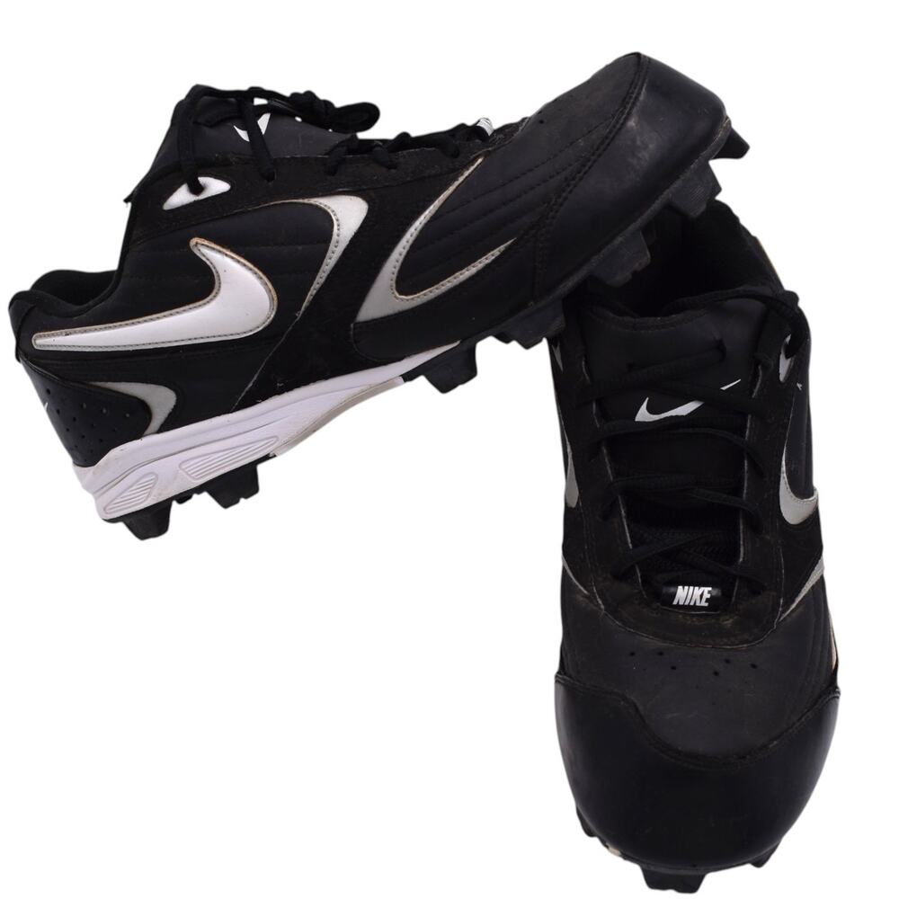 NIKE Keystone Low Baseball/Softball Cleats 318442-011 -- Black / White -- Mens 9